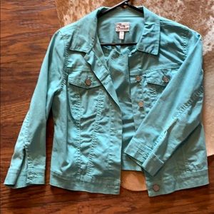 Turquoise denim jacket